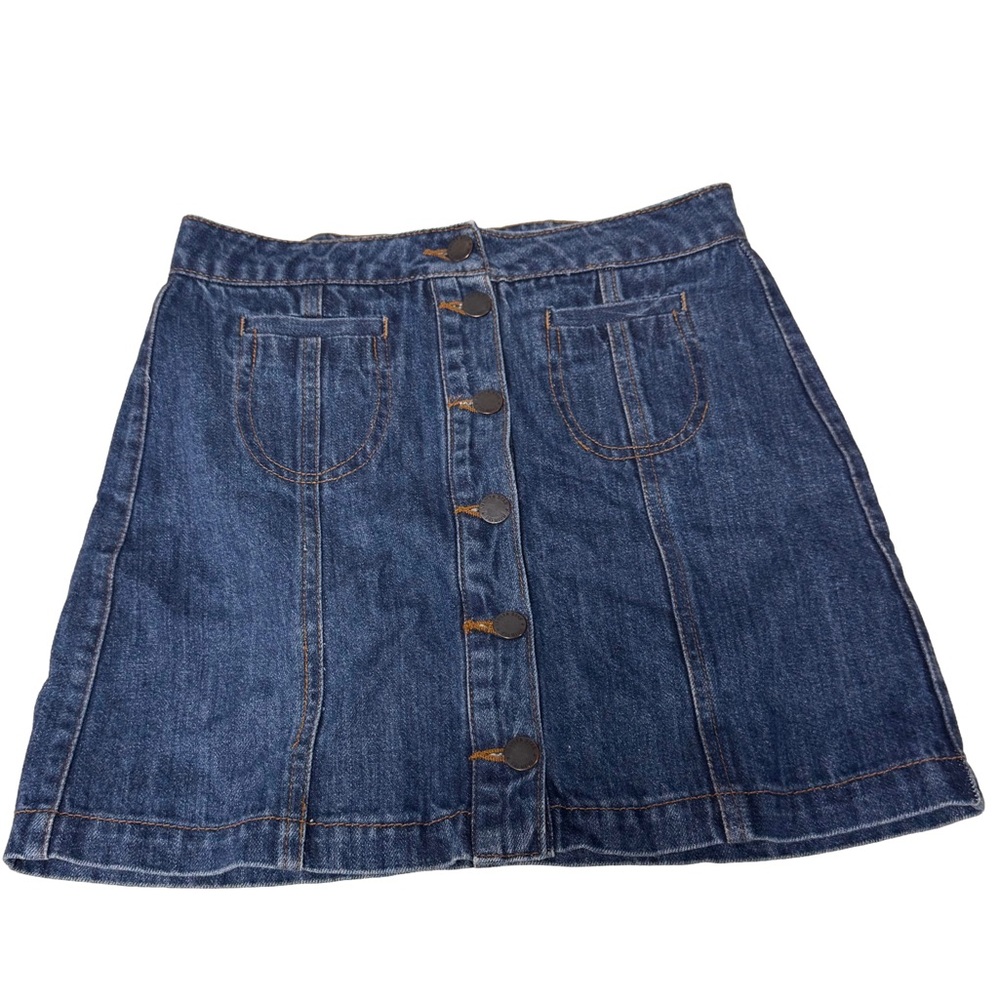 Vanilla Star Blue Denim A-Line Skirt